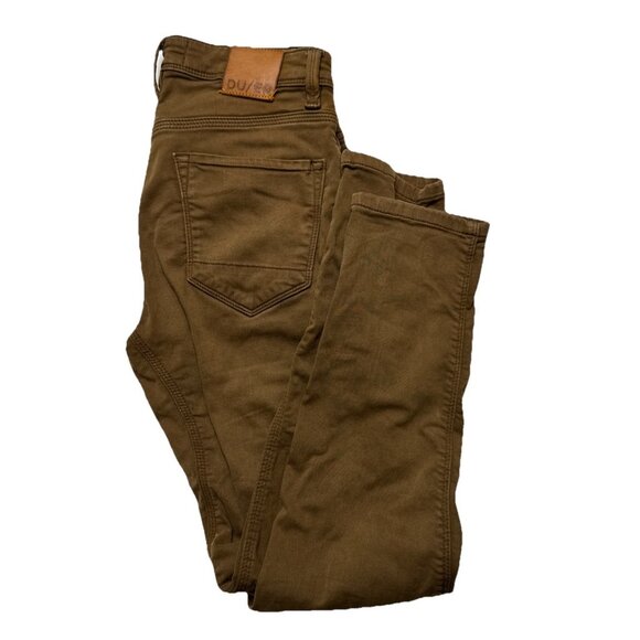 Duer Du/Er Mens 28X30 Brown Denim Jeans Slim Stretch